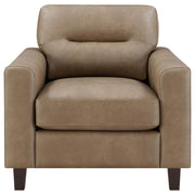 Scotland - Faux Leather Upholstered Track Arm Chair - JaxCo Furniture