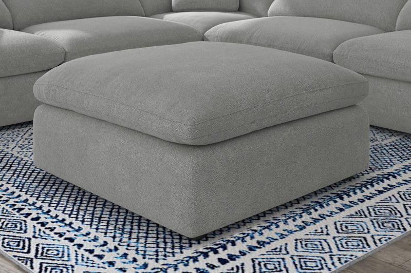 Raleigh - Boucle Upholstered Ottoman - Gray - JaxCo Furniture