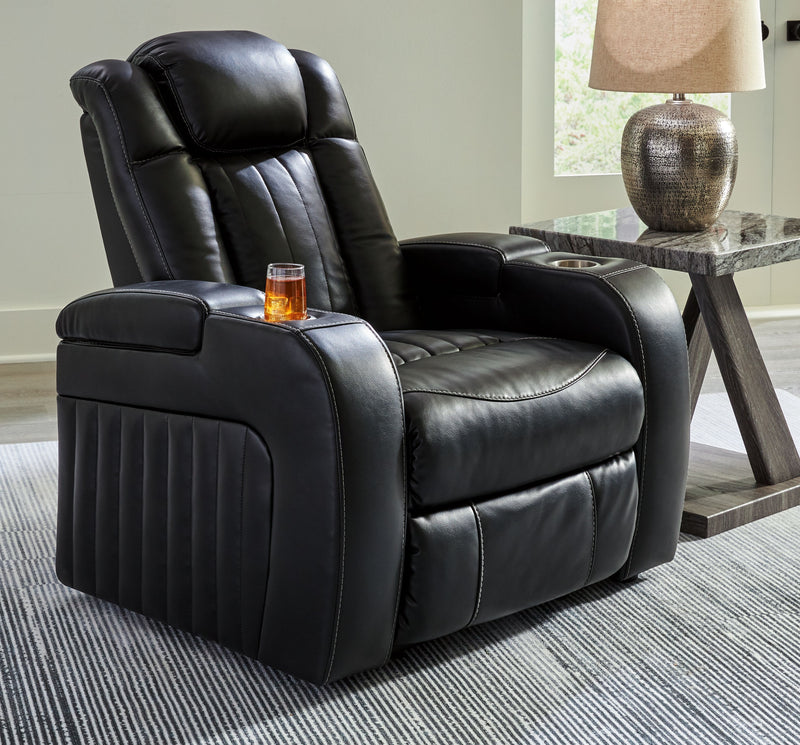 Caveman Den - Midnight - Power Recliner/ Adj Headrest - JaxCo Furniture