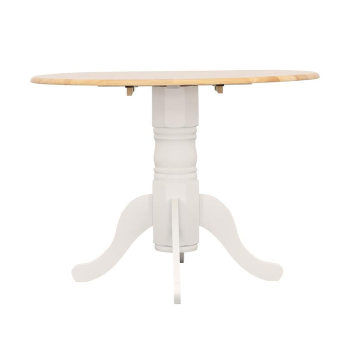 Allison - Round Drop Leaf Extension Dining Table - White - JaxCo Furniture