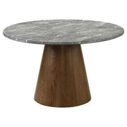 Franklin - 5 Piece Round Dining Table Set - Gray And Dark Oak - JaxCo Furniture
