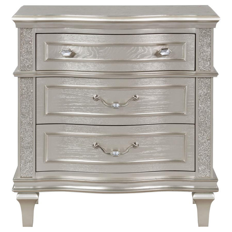 Evangeline - 3-Drawer Nightstand - Silver Oak - JaxCo Furniture