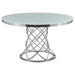 Irene - 5 Piece Round Glass Top Dining Set - White And Chrome - JaxCo Furniture