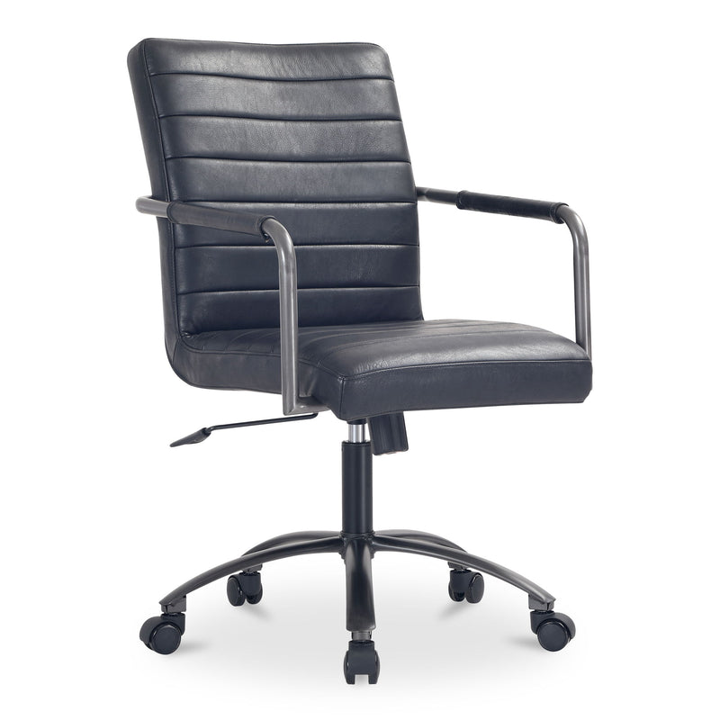 Roy - Leather Office Chair - Black - JaxCo Furniture
