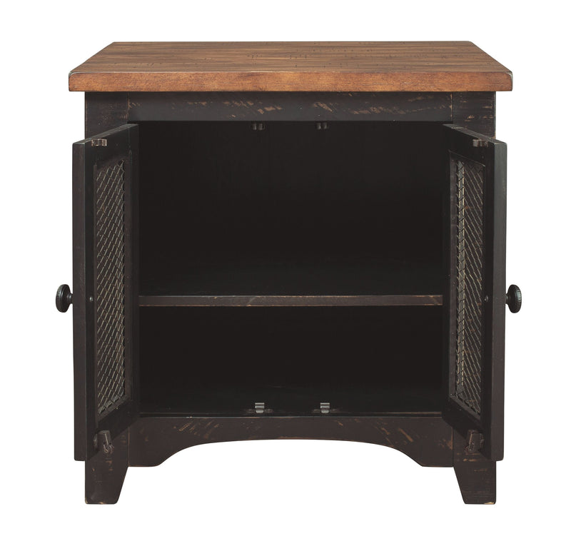 Valebeck - Black / Brown - Rectangular End Table - JaxCo Furniture