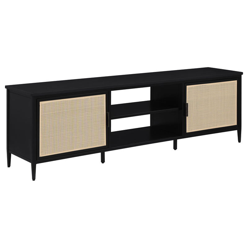 Amherst - 70" 2-Door Metal TV Stand Media Console - Black - JaxCo Furniture