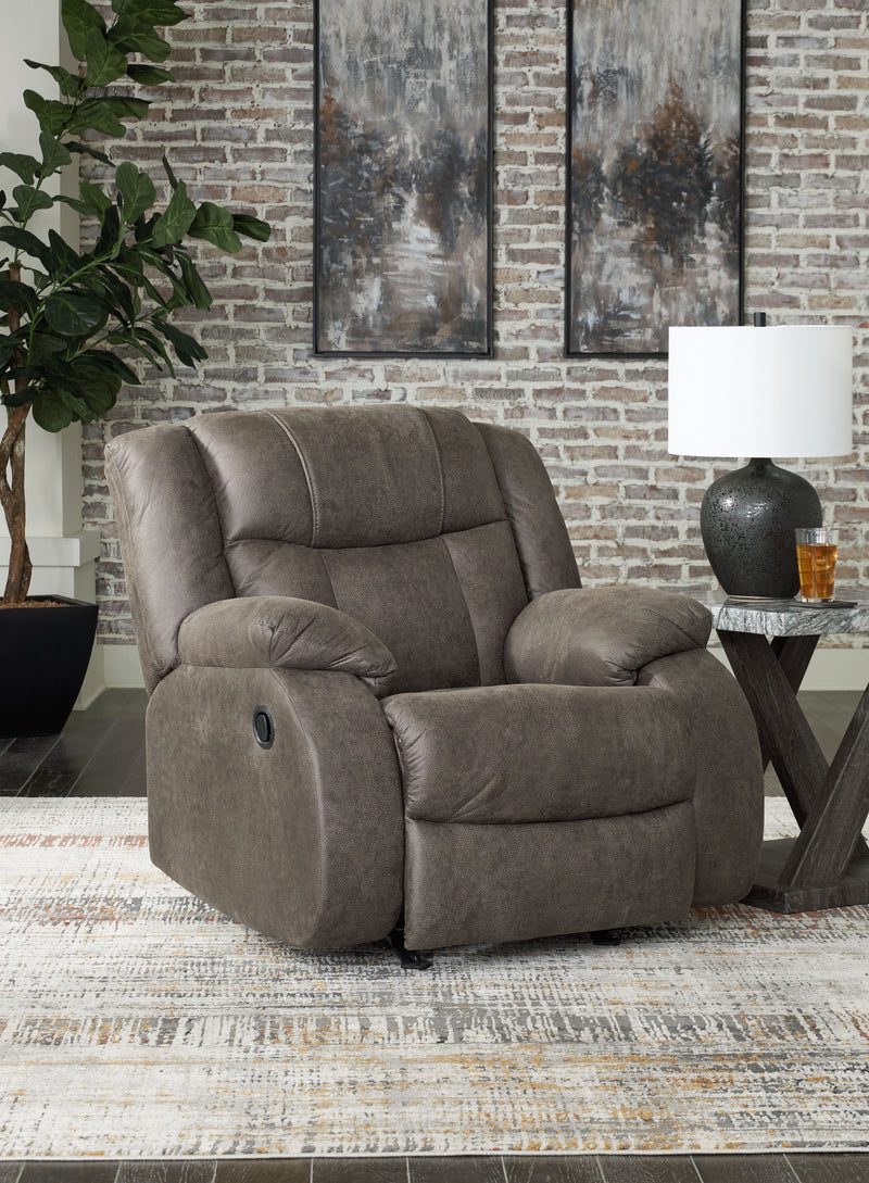 First Base - Gunmetal - Rocker Recliner - JaxCo Furniture