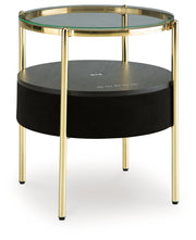 Nedman - Black / Gold Finish - Accent Table With Speaker - JaxCo Furniture