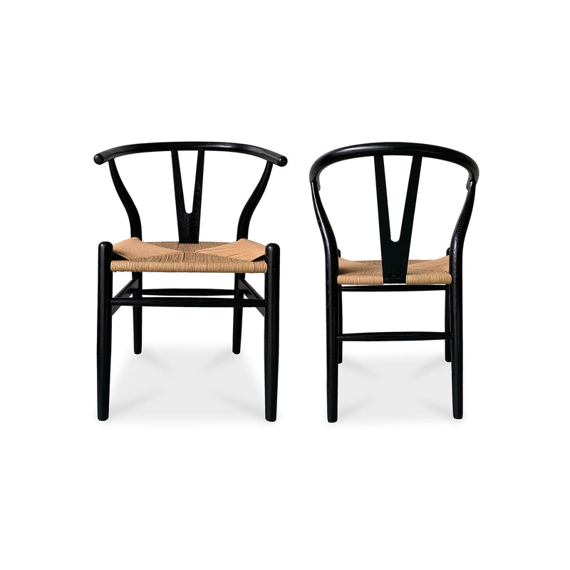 Ventana - Dining Chair (Set of 2) - Black / Natural - JaxCo Furniture