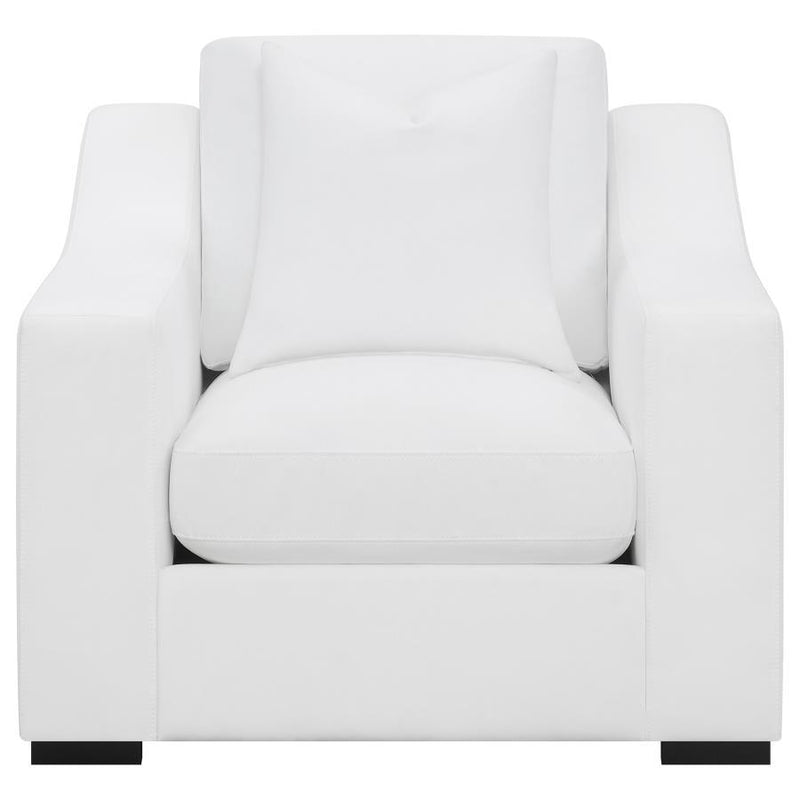 Ashlyn - Upholstered Sloped Arm Accent Chair - White - JaxCo Furniture