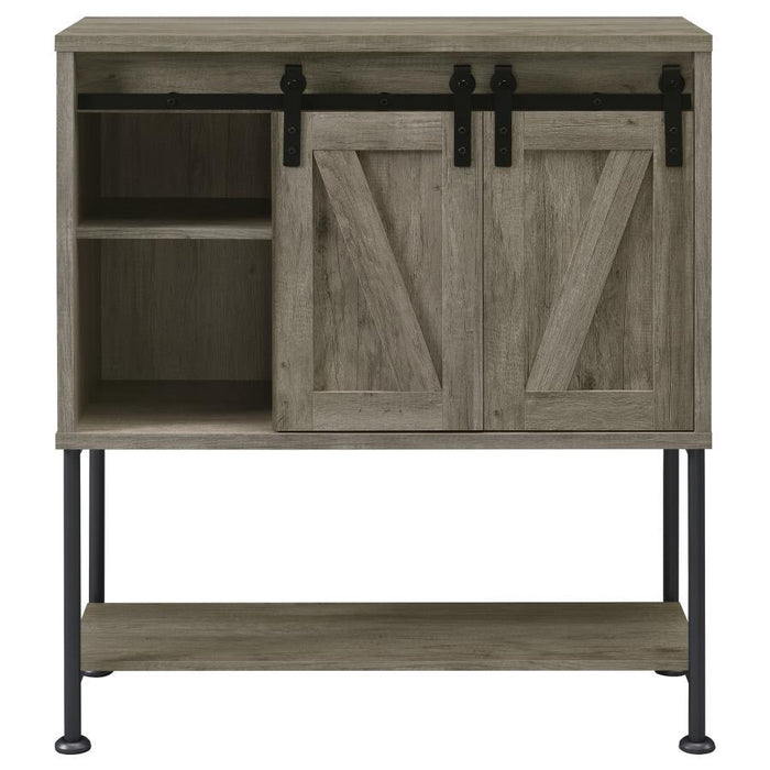 Claremont - Sliding Door Home Bar Wine Cabinet - Gray Driftwood - JaxCo Furniture