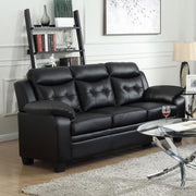 Finley - Upholstered Padded Arm Tufted Sofa - Black - JaxCo Furniture