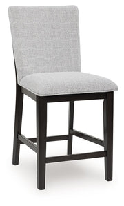 Neymorton - Dark Grayish Brown - Upholstered Barstool (Set of 2) - JaxCo Furniture