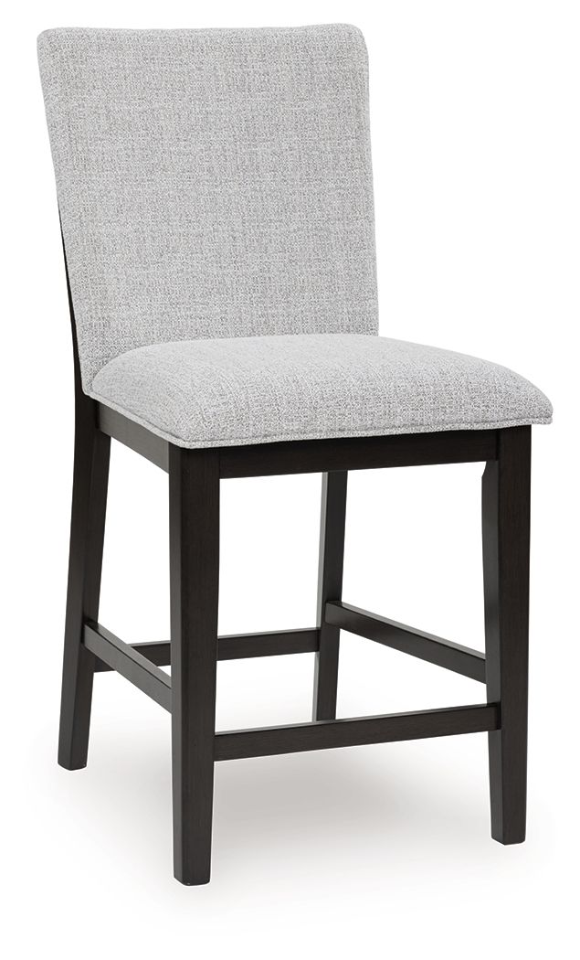 Neymorton - Dark Grayish Brown - Upholstered Barstool (Set of 2) - JaxCo Furniture