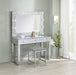 Umbridge - Upholstered Square Padded Cushion Vanity Stool - Light Gray - JaxCo Furniture