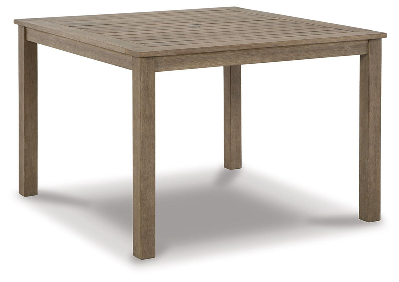 Aria Plains - Brown - Square Dining Table W/Umb Opt - JaxCo Furniture