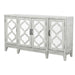 Mckellen - 4 Door Wood Trellis Accent Cabinet - Distressed White - JaxCo Furniture