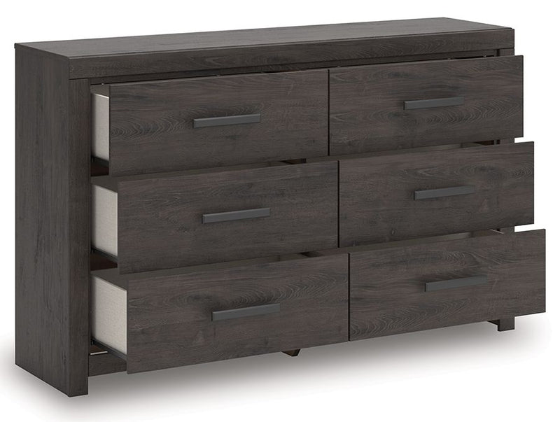 Prendonea - Charcoal - Six Drawer Dresser - JaxCo Furniture