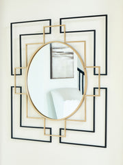 Oceanal - Black / Gold Finish - Accent Mirror - JaxCo Furniture