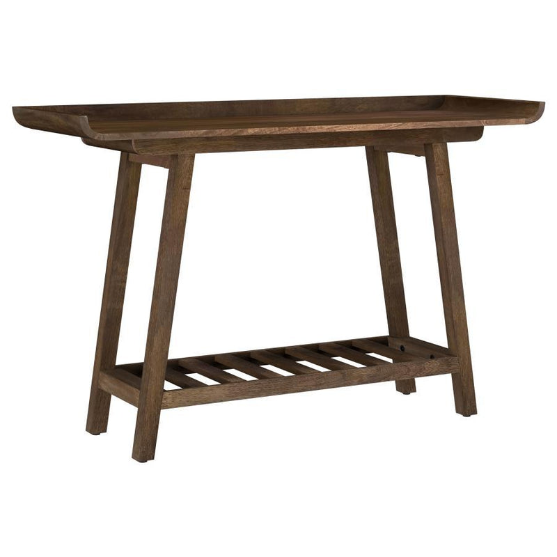 Ornelas - Console Table With Slatted Shelf - Mango Brown - JaxCo Furniture