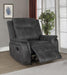 Lawrence - Upholstered Padded Arm Glider Recliner - Charcoal - JaxCo Furniture