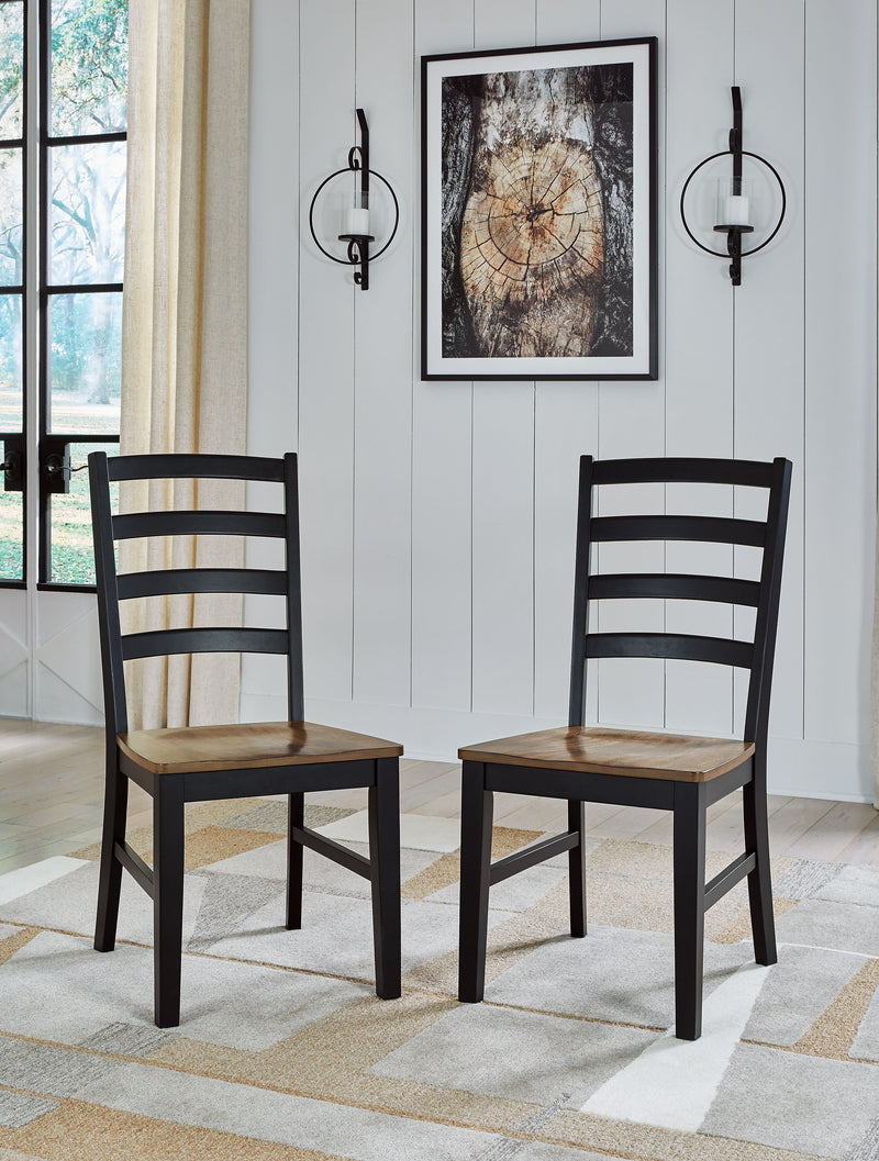 Wildenauer - Brown / Black - Dining Room Side Chair (Set of 2) - JaxCo Furniture