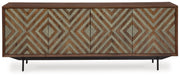 Dreggan - Brown / Gold Finish - Accent Cabinet - JaxCo Furniture