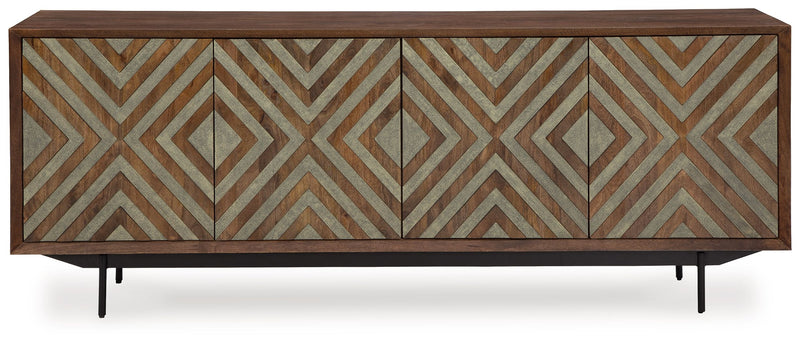 Dreggan - Brown / Gold Finish - Accent Cabinet - JaxCo Furniture