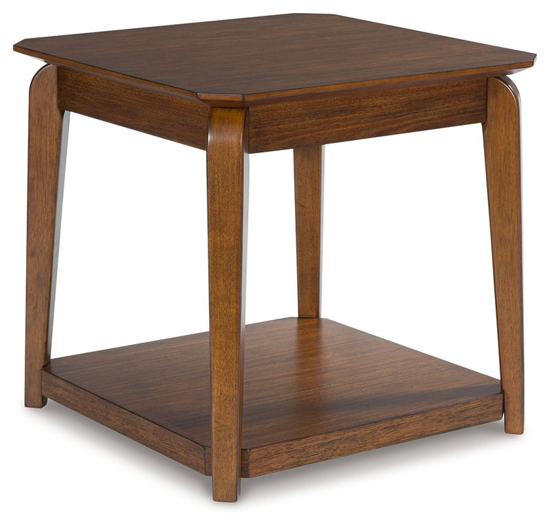 Trenmour - Medium Brown - Square End Table - JaxCo Furniture