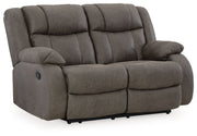 First Base - Gunmetal - Reclining Loveseat - JaxCo Furniture