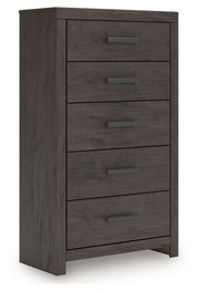 Prendonea - Charcoal - Five Drawer Chest - JaxCo Furniture