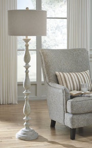Bernadate - Whitewash - Poly Floor Lamp - JaxCo Furniture