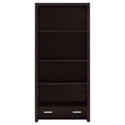 Skylar - 5-Shelf Bookcase With Drawer - Cappuccino - JaxCo Furniture