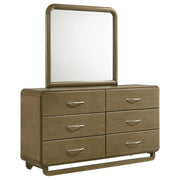 Amsbury - 6-Drawer Dresser And Mirror - Nutmeg - JaxCo Furniture