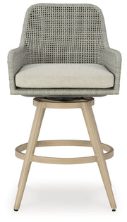 Seton Creek - Beige / Gray - Barstool With Cushion (Set of 2) - JaxCo Furniture