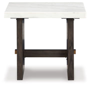 Burkhaus - White / Dark Brown - Rectangular End Table - JaxCo Furniture