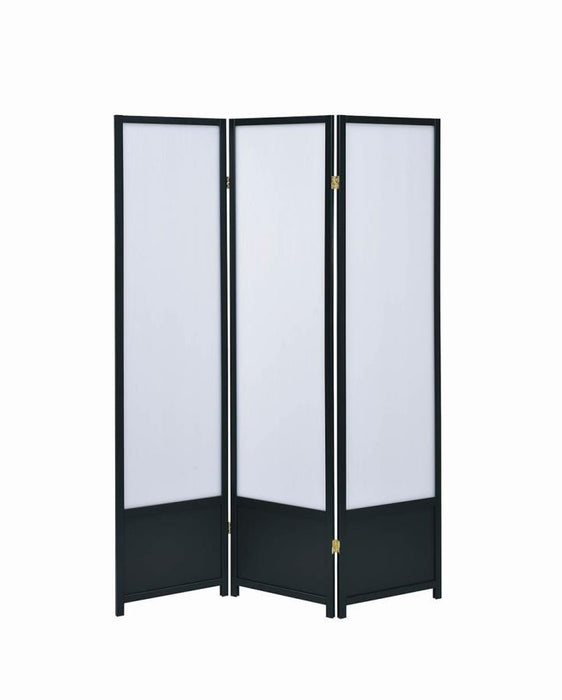 Calix - 3-Panel Room Divider Folding Shoji Screen - Black - JaxCo Furniture