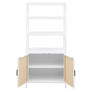 Amherst - 3-Shelf Radio Weave Cane Metal Accent Cabinet - JaxCo Furniture