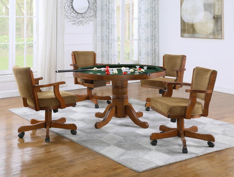 Mitchell - 5-Piece Dining And Game Table Set - Amber - JaxCo Furniture