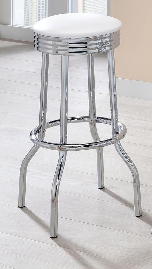 Retro - Upholstered Metal Swivel Bar Stool (Set of 2) - JaxCo Furniture