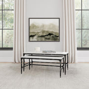 Ebby - 2 Piece Genuine Marble Top Nesting Coffee Tables - White - JaxCo Furniture