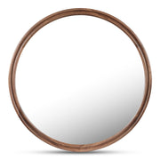 Alcott - Round Accent Mirror Large - Dark Brown - JaxCo Furniture