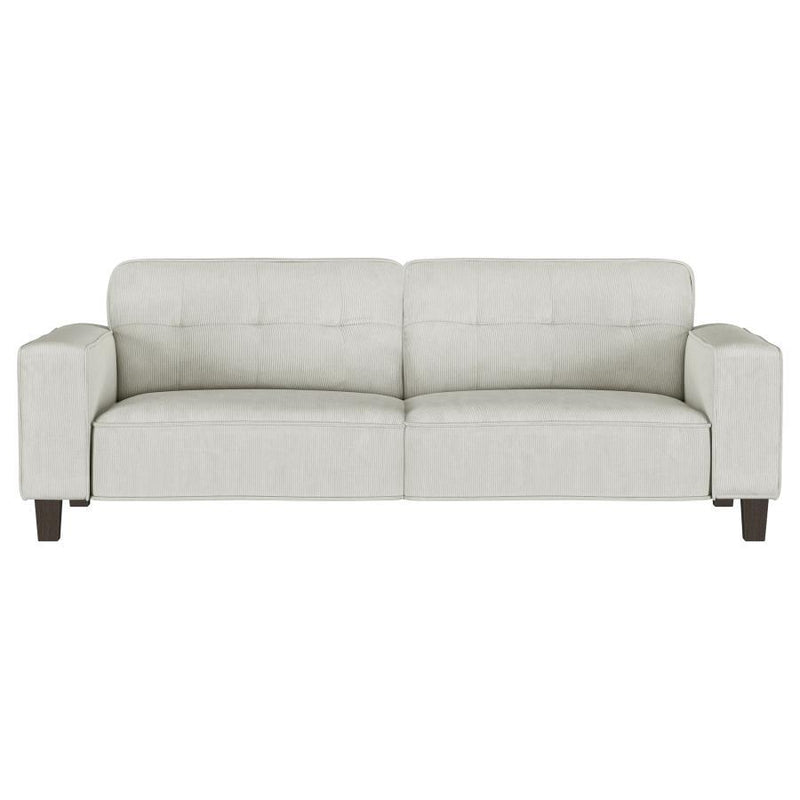 Deerhurst - Upholstered Track Arm Tufted Sofa - Greige - JaxCo Furniture