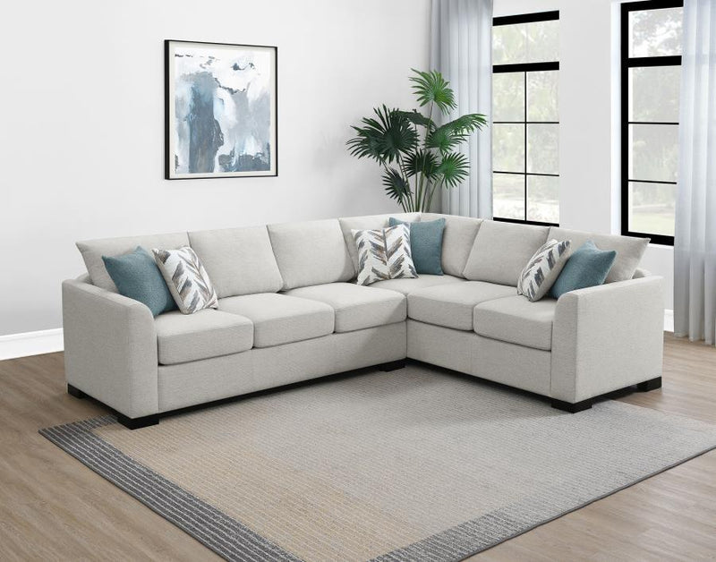 Ashford - Chenille Upholstered Sleeper Sectional Sofa - Greige - JaxCo Furniture