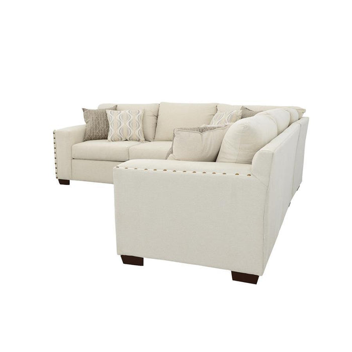 Aria - Upholstered Track Arm Sectional Sofa - Oatmeal - JaxCo Furniture