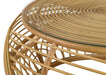 Dahlia - Round Glass Top Woven Rattan Coffee Table - Natural - JaxCo Furniture