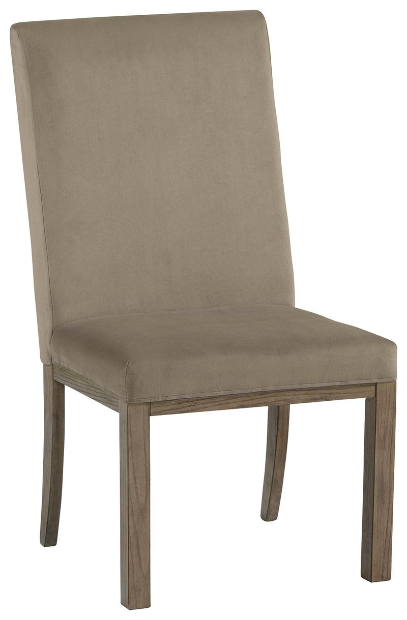 Chrestner - Gray / Brown - Dining UPH Side Chair (Set of 2) - JaxCo Furniture