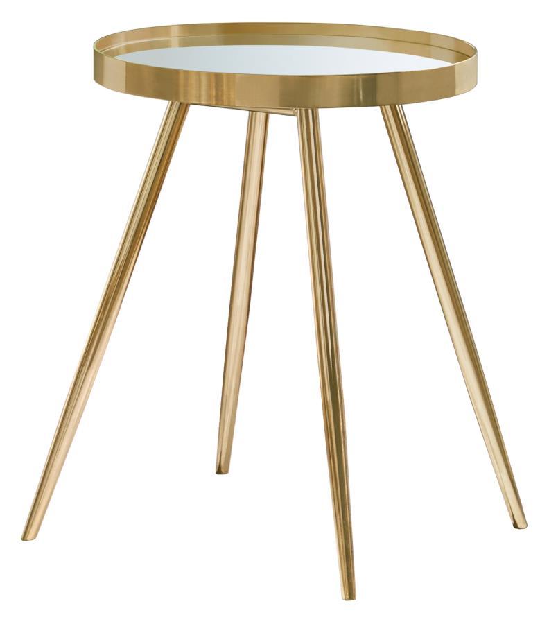 Kaelyn - Round Mirror Top End Table - JaxCo Furniture