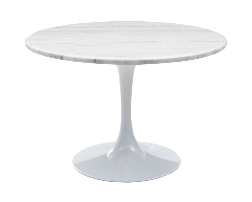 Colfax - White Marquina Marble Dining Set - JaxCo Furniture