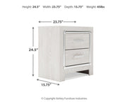 Altyra - White - Two Drawer Night Stand - JaxCo Furniture